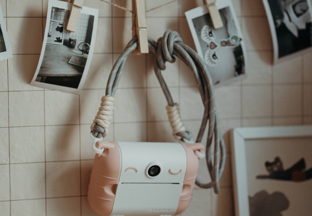 Camera foto digitala cu functie de printare termica pentru copii KidyPrint, Peach, Kidywolf